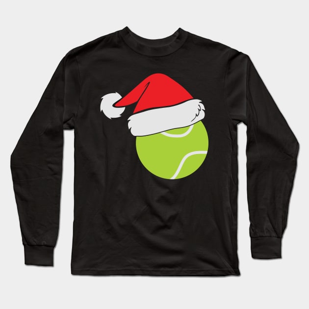 Tennis Santa hat Tennis Lover Christmas Gift Long Sleeve T-Shirt by BadDesignCo